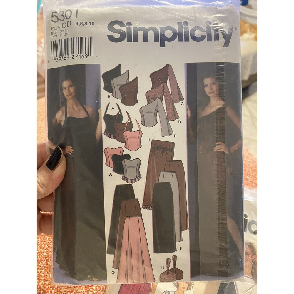 Simplicity 5301 Formal Dress Sewing Pattern Tops Skirts Wrap Size 4-10 Uncut